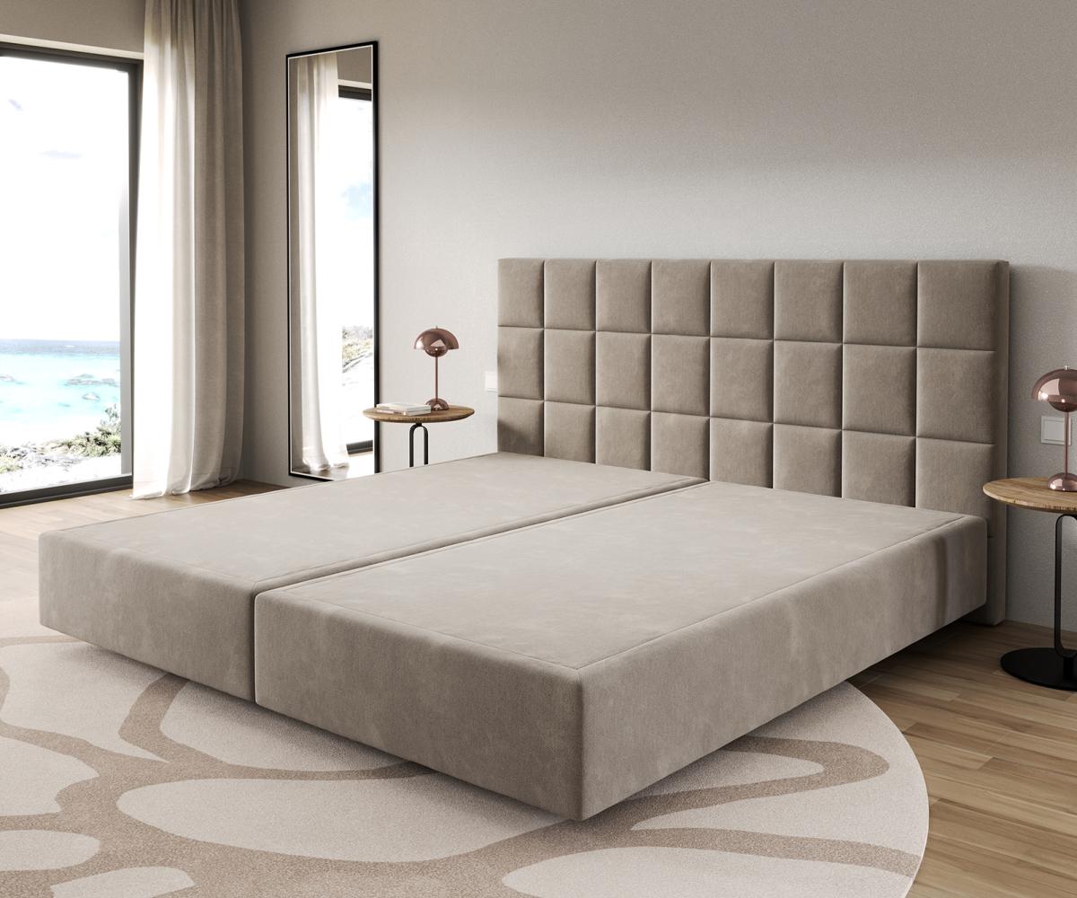 Boxspringgestell Dream-Fine Mikrofaser Beige 200x200 cm Bild 1