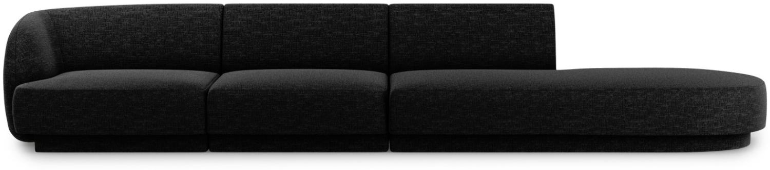 Micadoni 4-Sitzer Rechts Sofa Miley | Bezug Black | Beinfarbe Black Plastic Bild 1