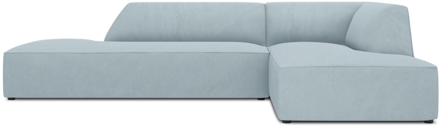 Micadoni 4-Sitzer Modular Ecke rechts Sofa Ruby | Bezug Light Blue | Beinfarbe Black Plastic Bild 1