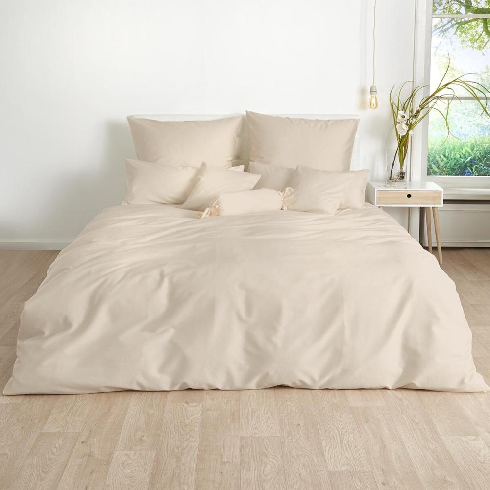 Traumschlaf Uni Mako-Satin Bettwäsche | 240x220 cm + 2x 40x80 cm | sand Bild 1