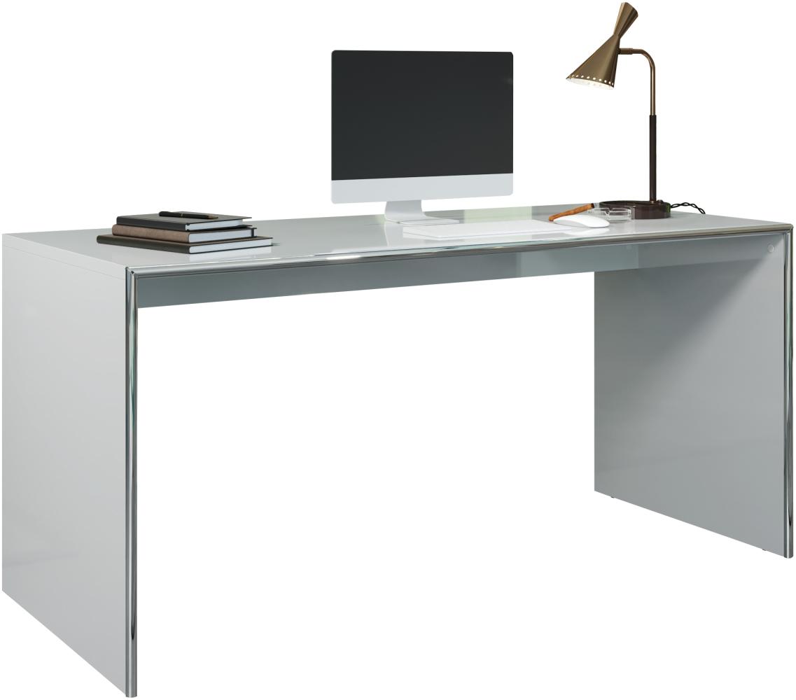 Schreibtisch Infinity in grau Hochglanz Lack Italien 160 cm Bild 1