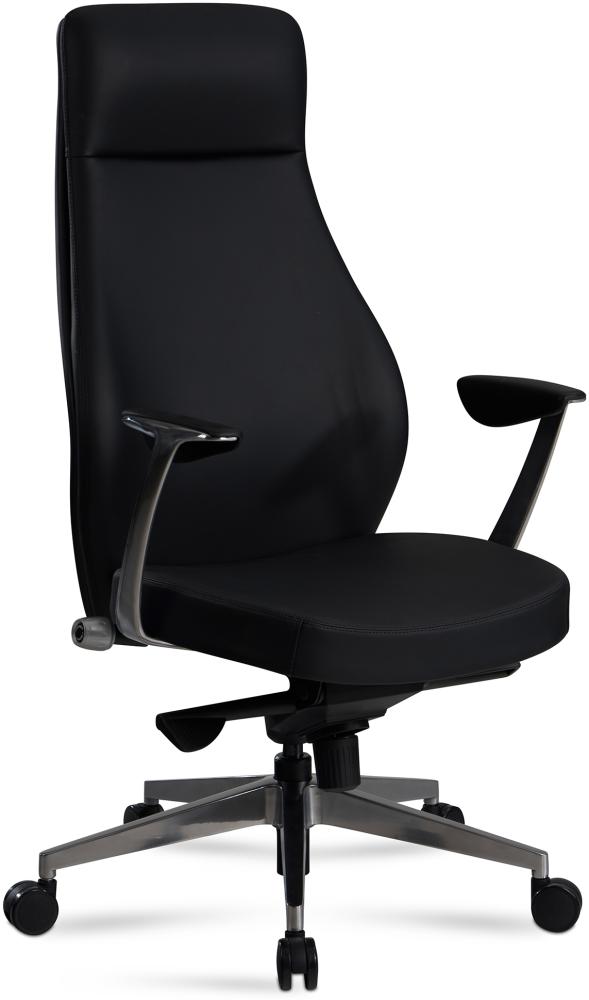 Bürostuhl Schreibtischstuhl Kunstleder Schwarz Drehstuhl Ergonomisch Bild 1