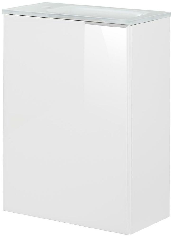 Fackelmann SBC KARA Gäste WC Set 3-teilig 45 cm, Weiß, links, Glas Weiß Bild 1