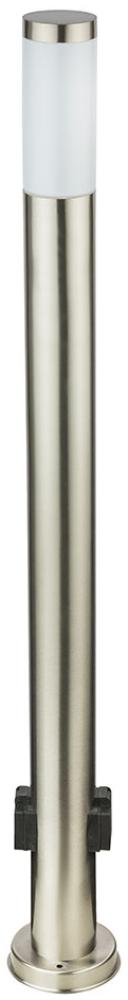 Stehlampe, 2x Steckdose, Edelstahl, H 110 cm, BOSTON Bild 1
