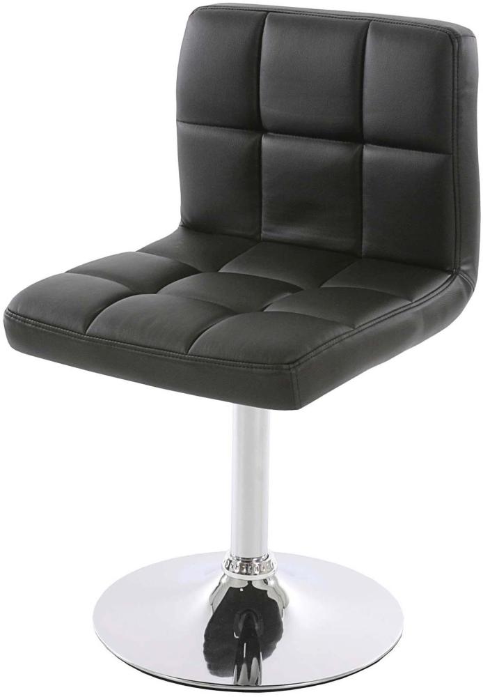 Esszimmerstuhl Kavala, Küchenstuhl Stuhl, drehbar ~ Kunstleder schwarz, Chromfuß Bild 1