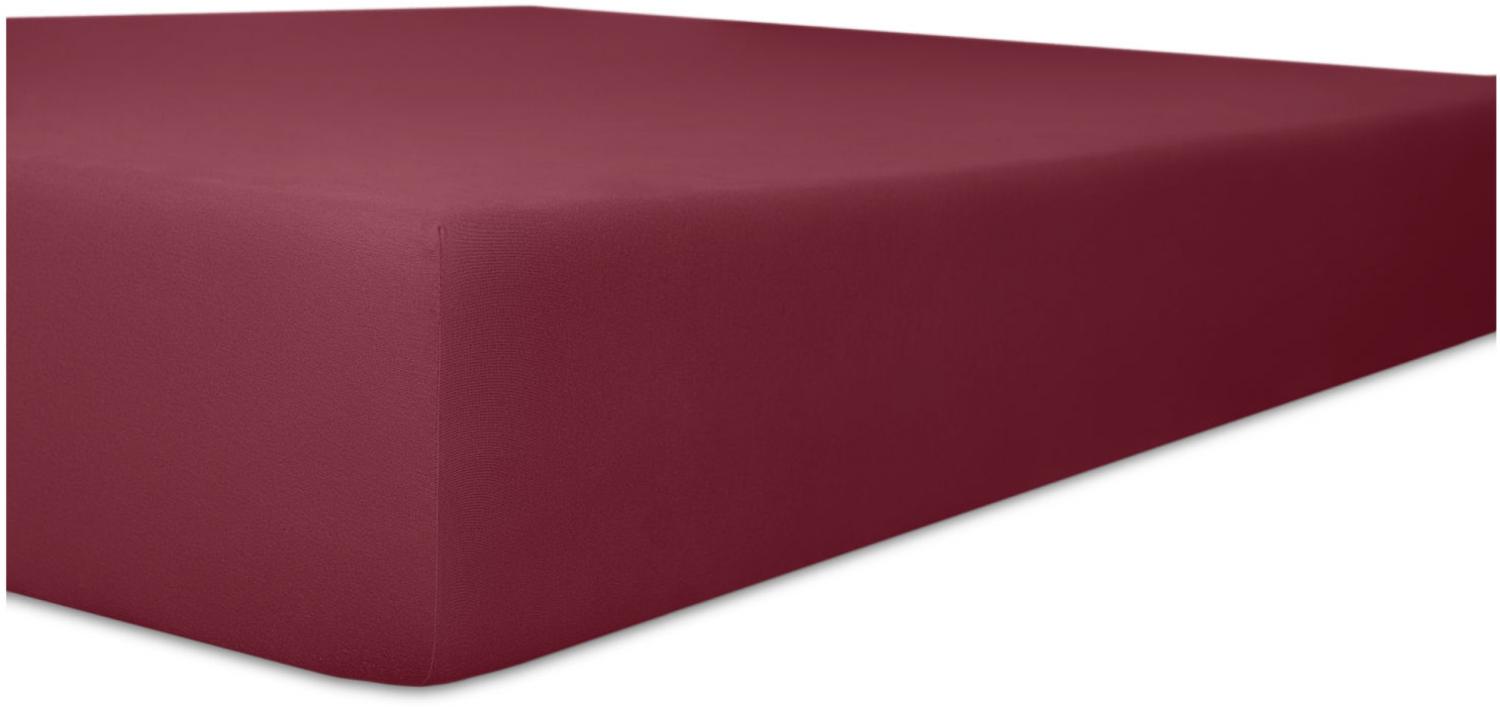Kneer Vario-Stretch Spannbetttuch one für Topper 4-12 cm Höhe Qualität 22 Farbe burgund 100x220 cm Bild 1