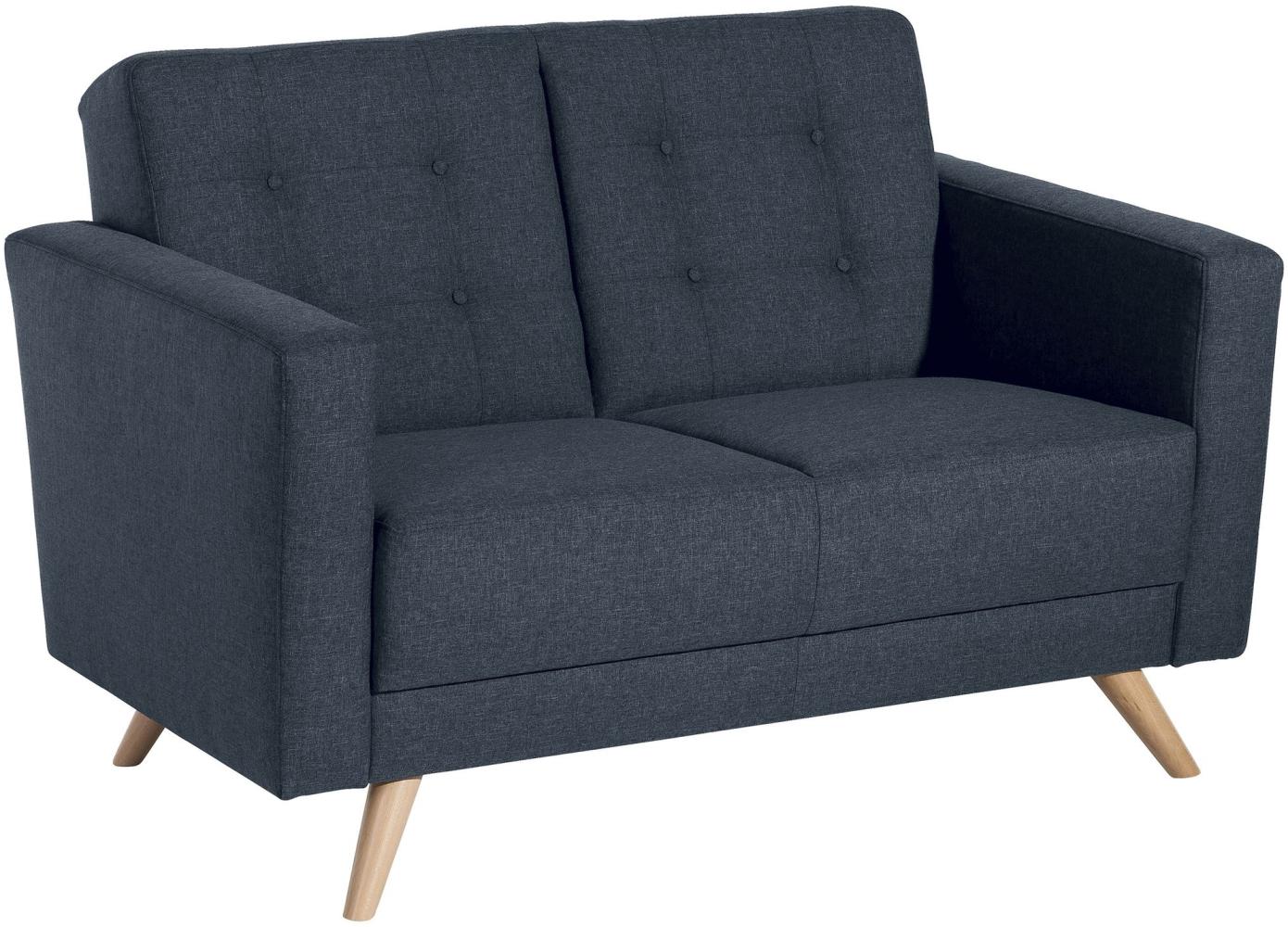 Sofa 2-Sitzer Karisa Bezug Flachgewebe Buche natur / blau 21916 Bild 1