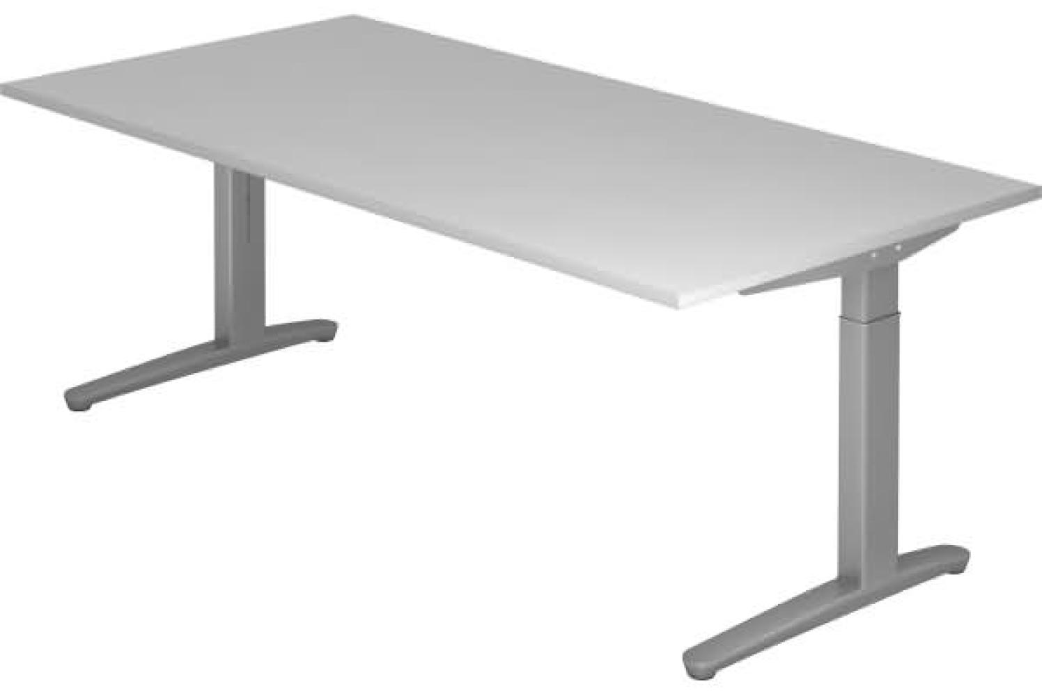 'XB2E' Schreibtisch C-Fuß 200x100cm Grau/Silber Bild 1
