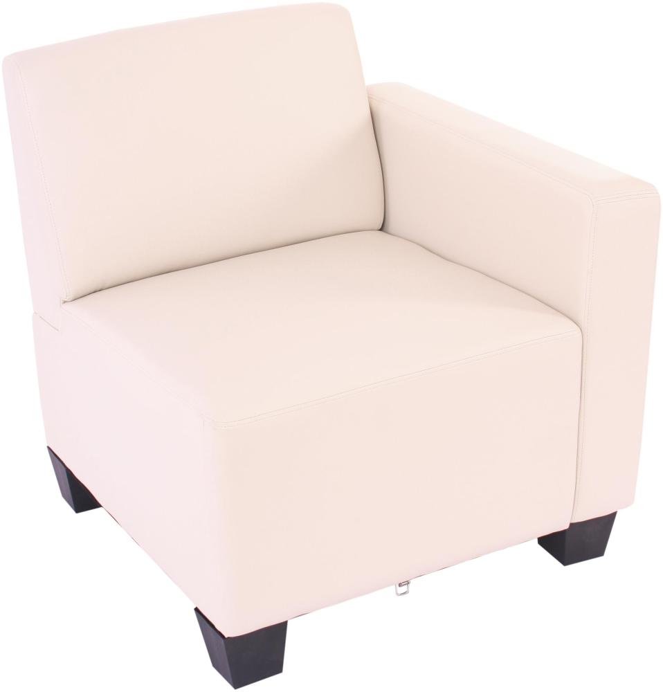 Modular Seitenteil rechts, Sessel mit Armlehne Lyon, Kunstleder ~ creme Bild 1