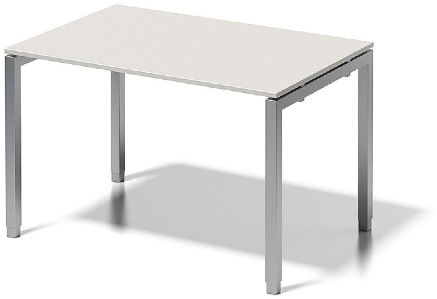 Cito Schreibtisch, 650-850 mm höheneinstellbares U-Gestell, H 19 x B 1200 x T 800 mm, Dekor grauweiß, Gestell silber Bild 1