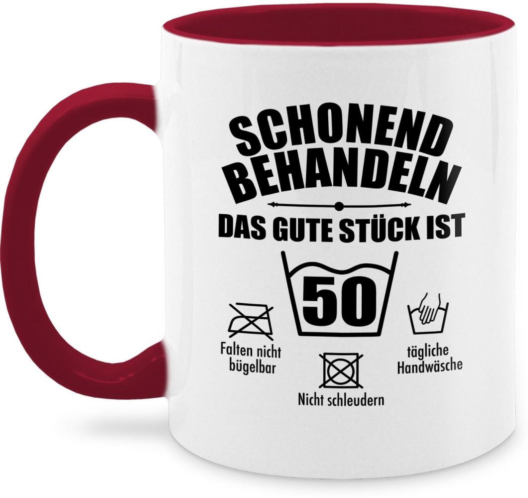 Shirtracer Tasse Schonend behandeln das gute Stück ist fünfzig, Keramik, 50. Geburtstag Tasse Bild 1