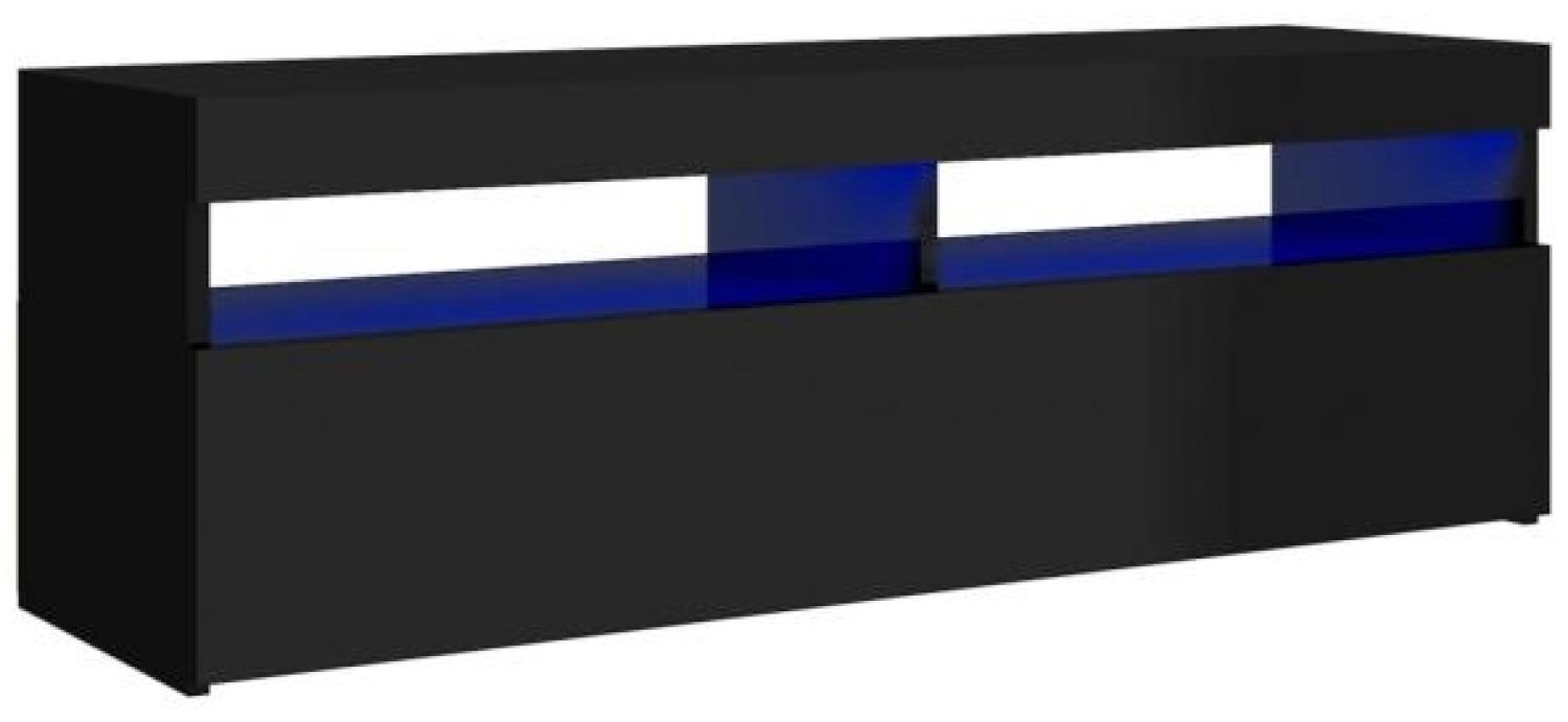 vidaXL TV-Schrank mit LED-Leuchten Hochglanz-Schwarz 120x35x40 cm, Mit Beleuchtung [804380] Bild 1