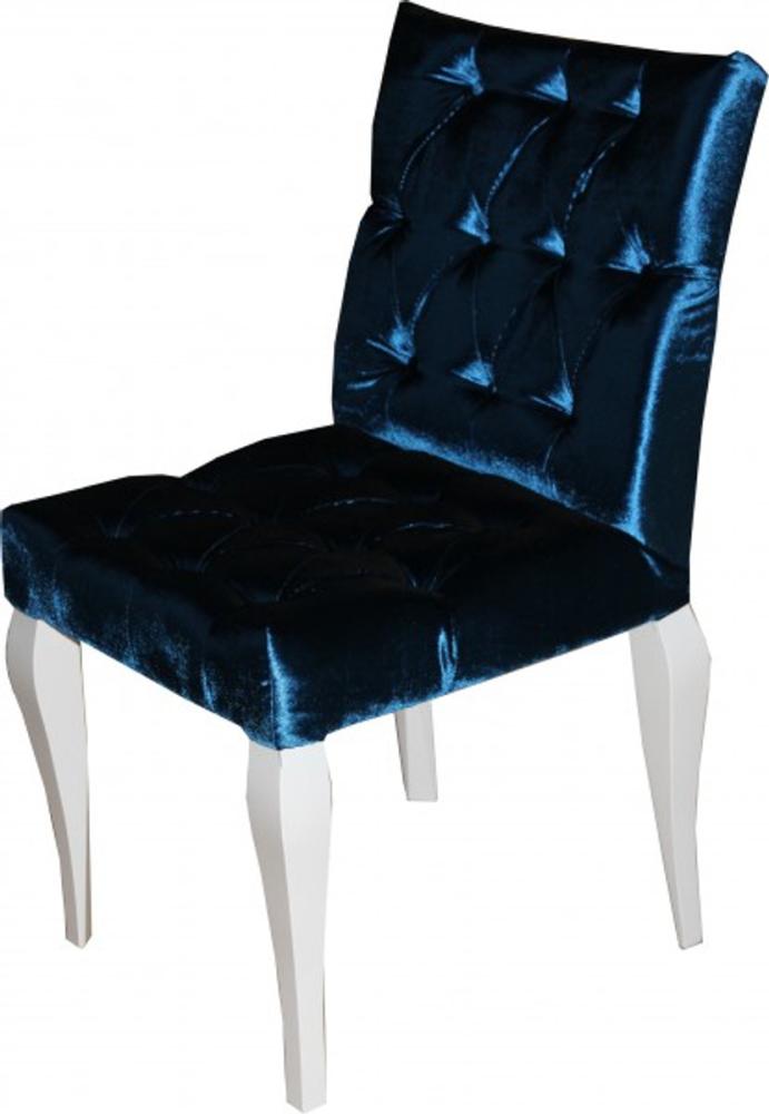 Casa Padrino Barock Esszimmer Stuhl Blau - Designer Stuhl - Luxus Qualität Bild 1