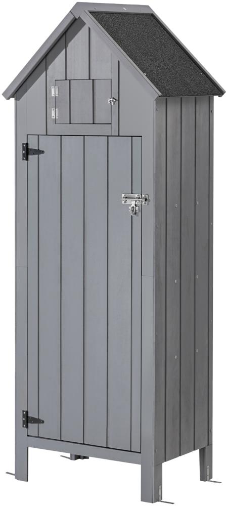 Trutzholm Gartenschrank mit Bitumendach, wetterfest, Tannenholz grau, 179 x 46 x 65 cm Bild 1