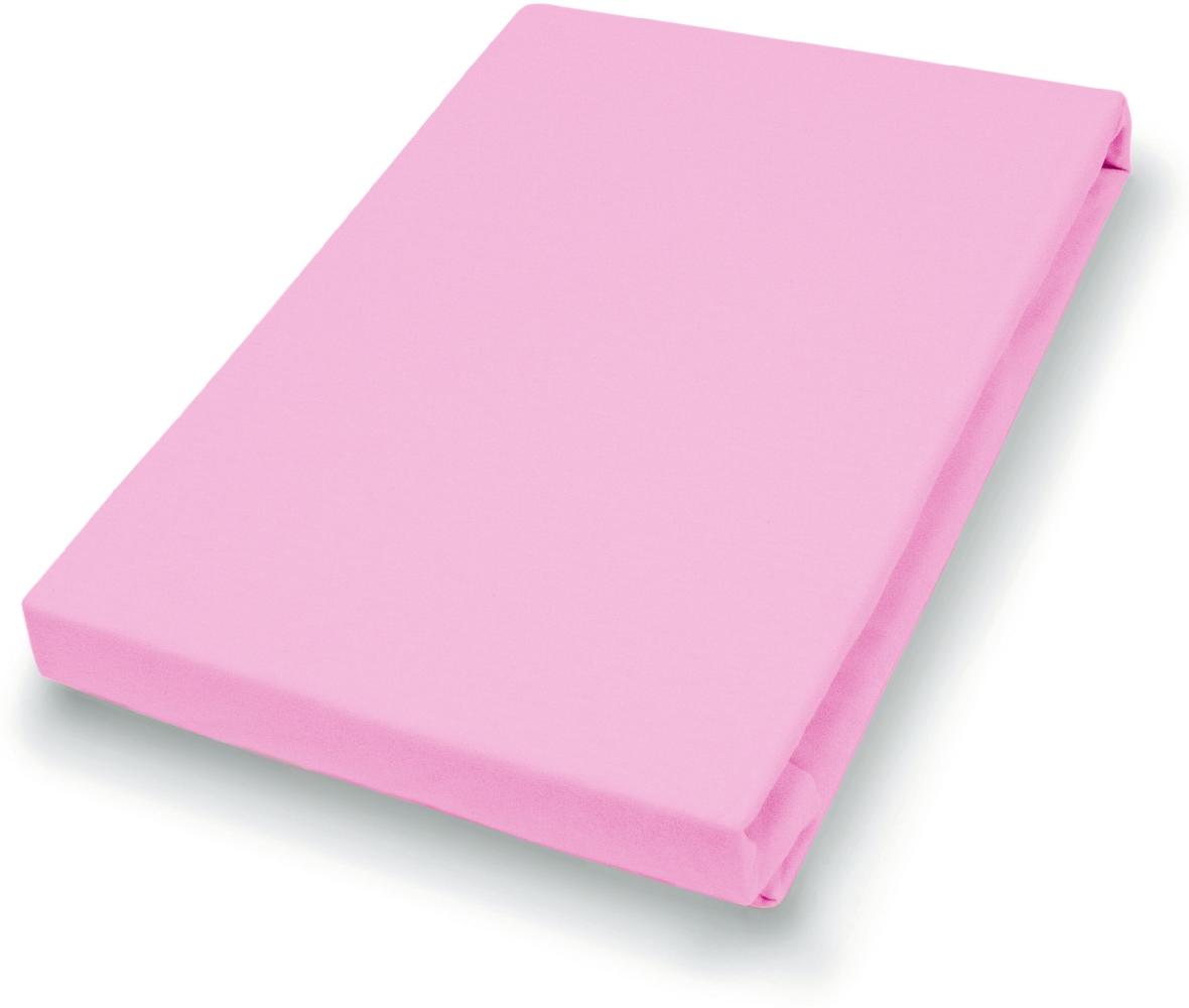 Hahn Haustextilien Jersey-Spannlaken Basic Größe 140-160 x 200 cm Farbe rosé Bild 1