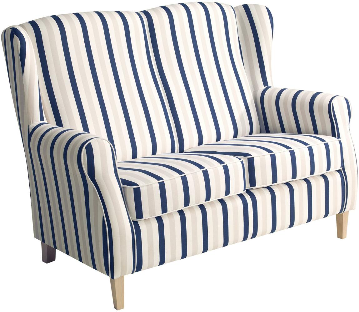 Sofa 2-Sitzer Karlen Bezug Flachgewebe Buche natur / blau 22075 Bild 1