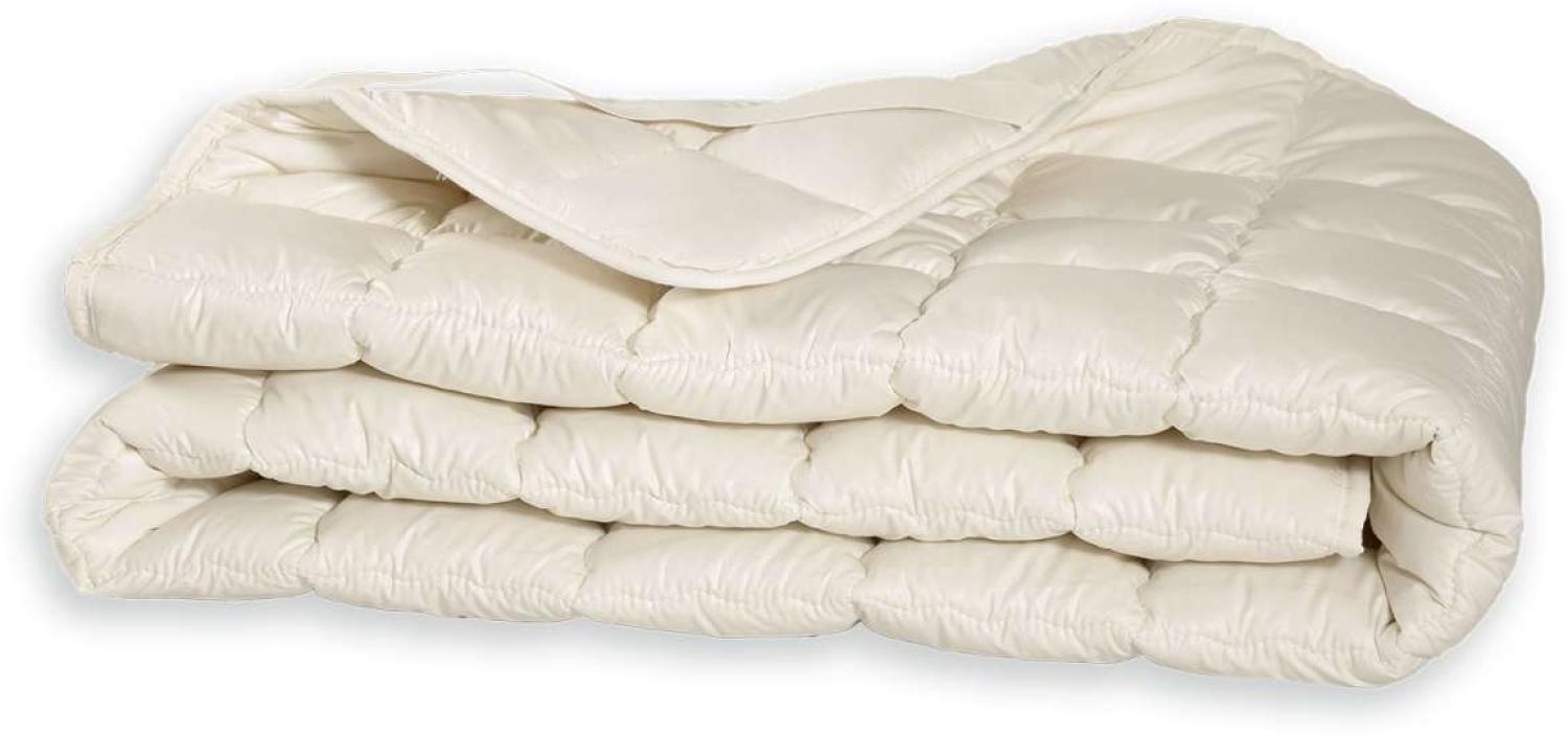 PureNature Unterbett Schafwolle für ein trocken warmes & weiches Bett Unterbett Schafschurwolle, 120x200 cm Bild 1
