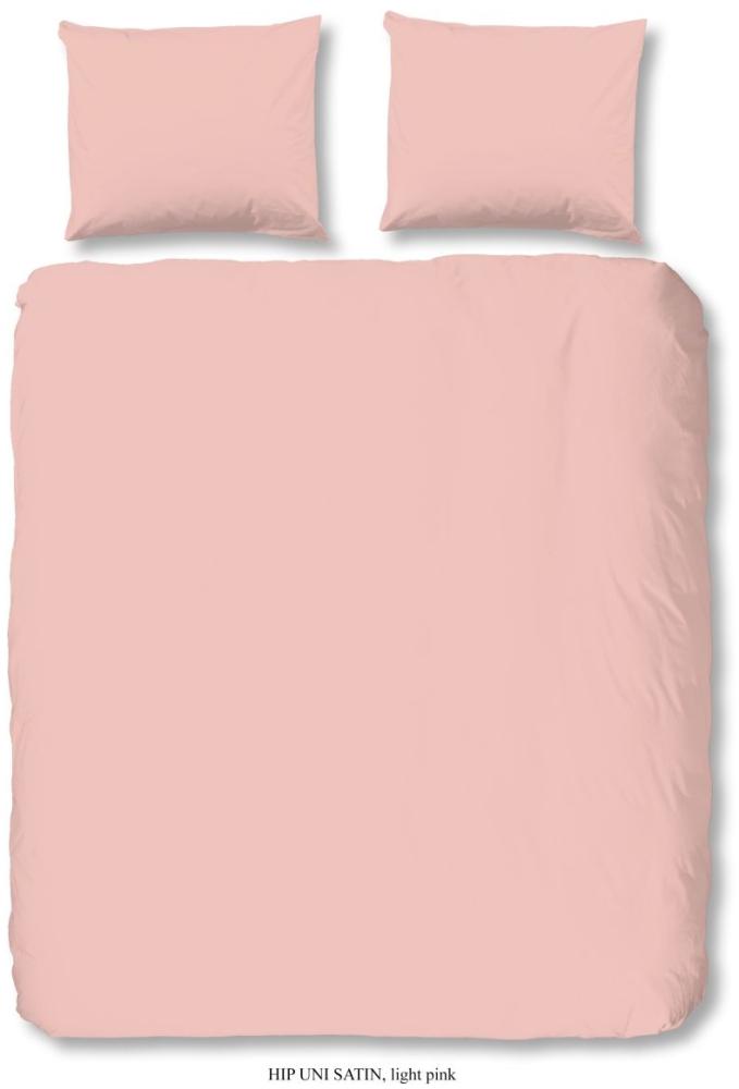 HIP Mako Satin Bettwäsche 2 teilig Bettbezug 140 x 220 cm Kopfkissenbezug 60 x 70 cm Uni duvet cover 0280. 76. 01 Light pink Bild 1