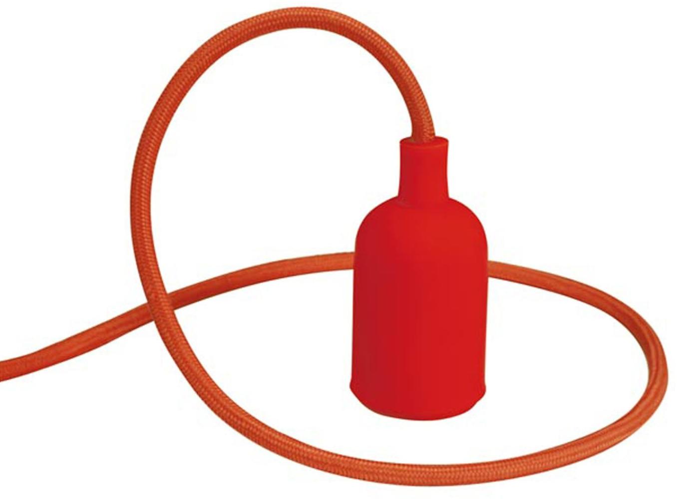 Universal Schnurpendel Textil rot für Hängelampe E27 max. 60W, Kabel 140cm Bild 1