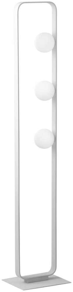 Minimalistische LED Stehleuchte Weiß mit Opal Glaskugeln, 140cm hoch Bild 1