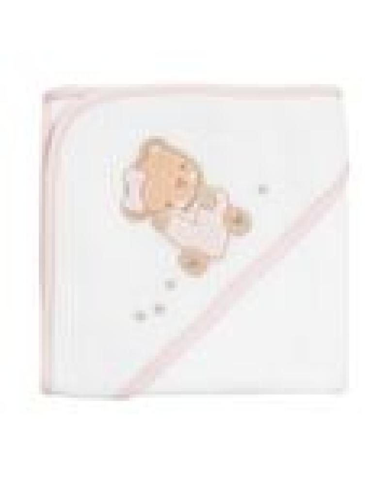 Kikkaboo Kapuzenhandtuch Dream Big 90 x 90 cm Babyhandtuch Tiermotiv Baumwolle rosa Bild 1