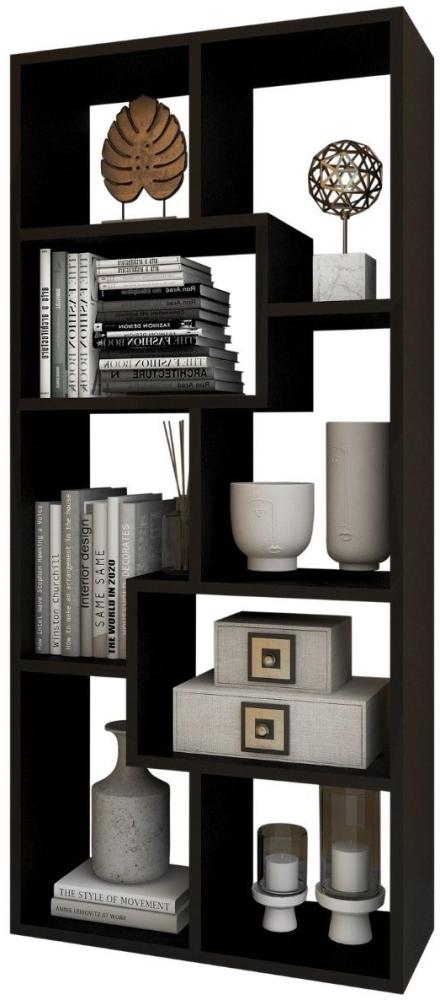 Coemo Bücherregal Sigma aus Holz 8 Fächer, modernes Design Schwarz Bild 1