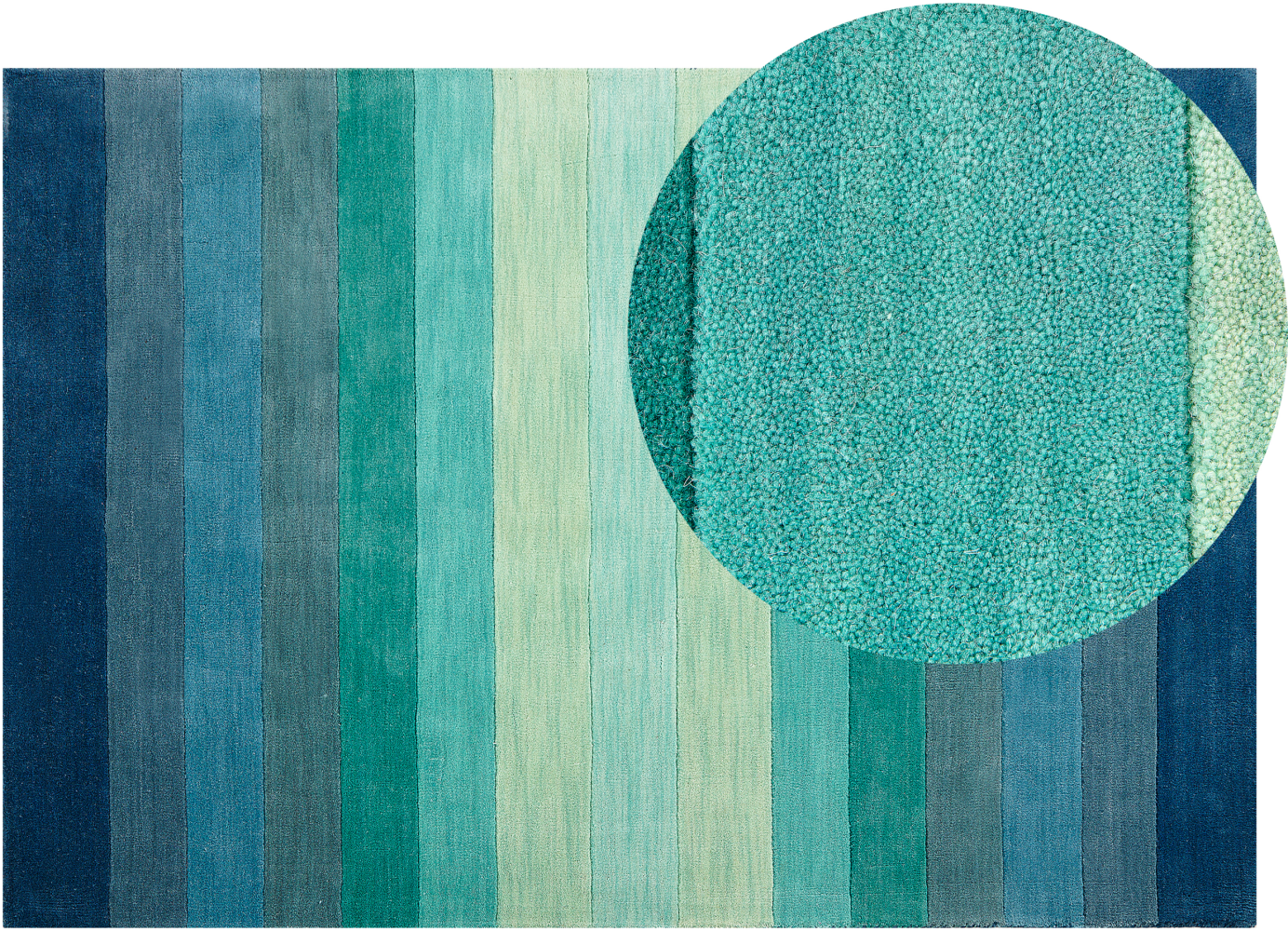 Teppich Wolle mehrfarbig 140 x 200 cm Streifenmuster Kurzflor MAILSI Bild 1