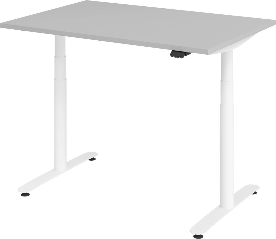 bümö® smarter Schreibtisch Serie-XDLR elektrisch höhenverstellbar mit App-Steuerung 120 x 80 cm in Grau / Weiß Bild 1