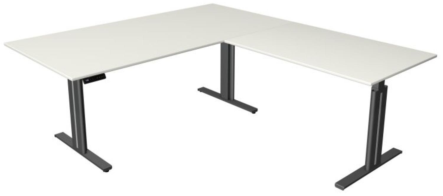 Kerkmann Schreibtisch Sitz-Stehtisch MOVE 3 elegant 200x100x72-120cm mit Anbauelement elektr. höhenverstellbar weiß Bild 1