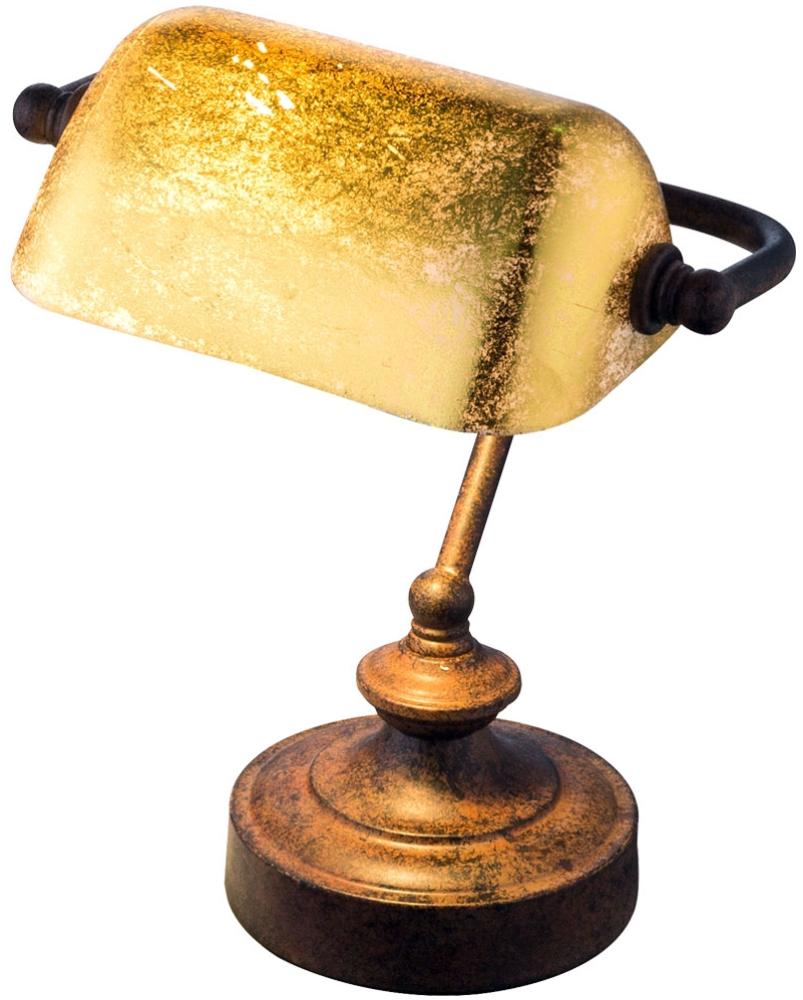 LED Bankerlampe mit Blattgold patiniert ANTIQUE Bild 1