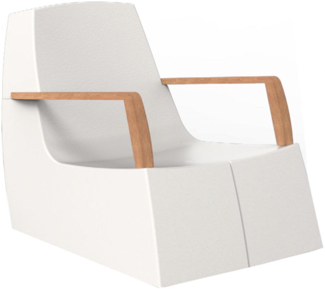 One To Sit Loungesessel Original Chair Polyester weiß (RAL 9016) 70x94x75 cm Armlehnen aus Teakholz Bild 1
