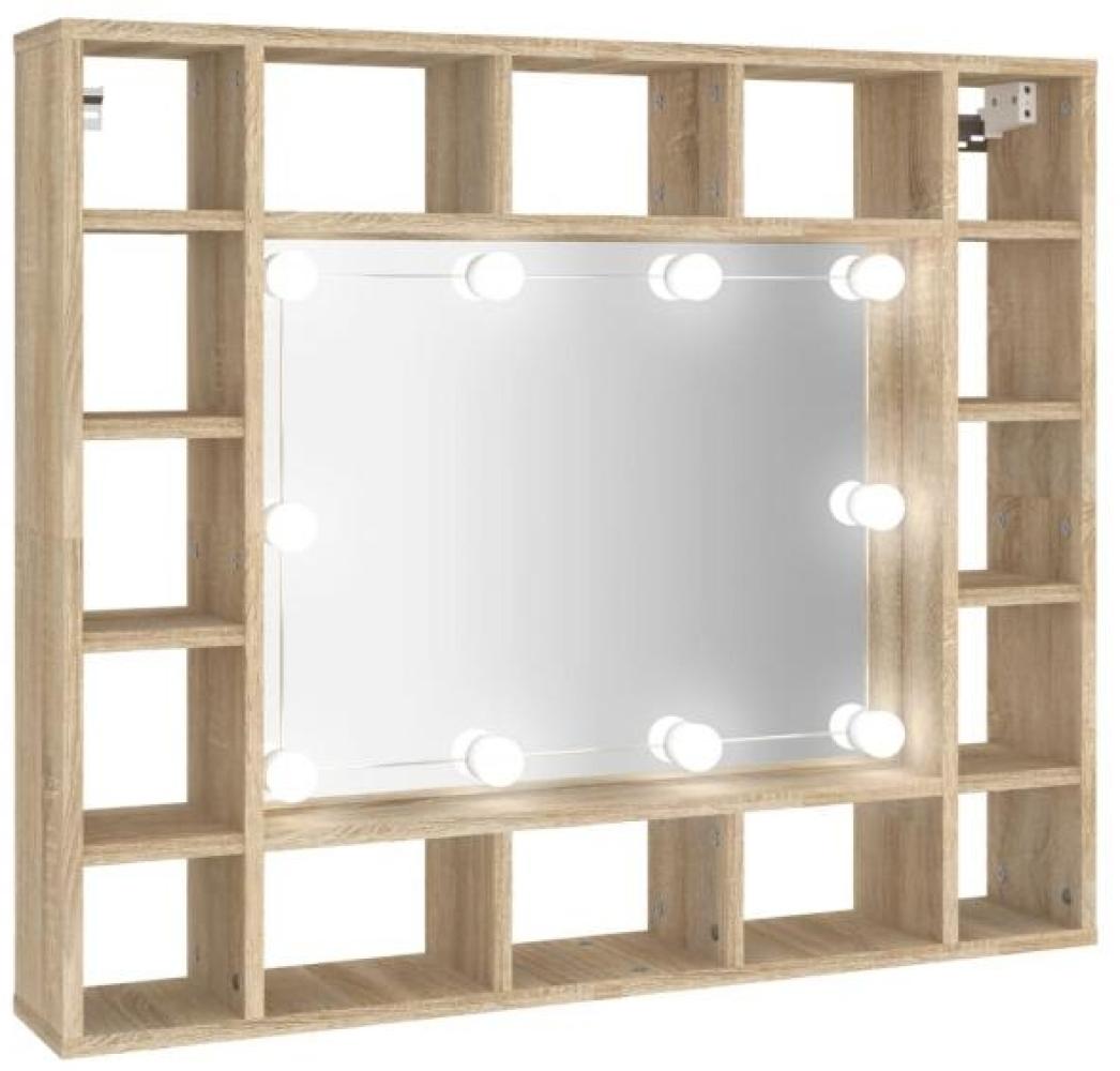 Spiegelschrank mit LED Sonoma-Eiche 91x15x76,5 cm Bild 1