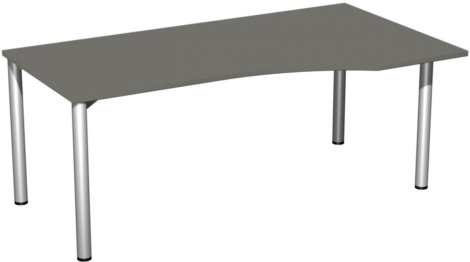 PC-Schreibtisch '4 Fuß Flex' rechts, 180x100cm, Graphit / Silber Bild 1