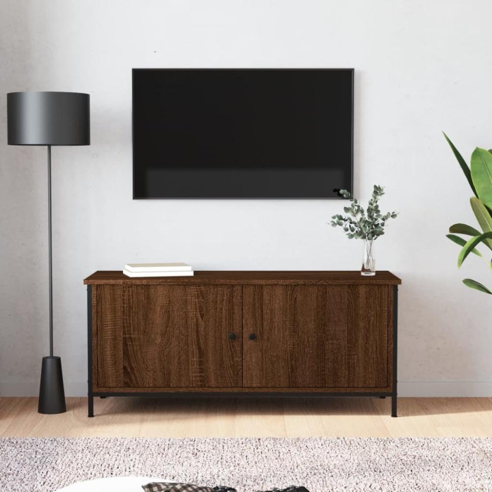 vidaXL TV-Schrank mit Türen Braun Eiche 102x35x45cm Holzwerkstoff Bild 1