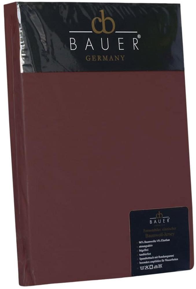Bauer Jersey Spannbettlaken, 120x200 cm, Fb. 74 rosine Bild 1