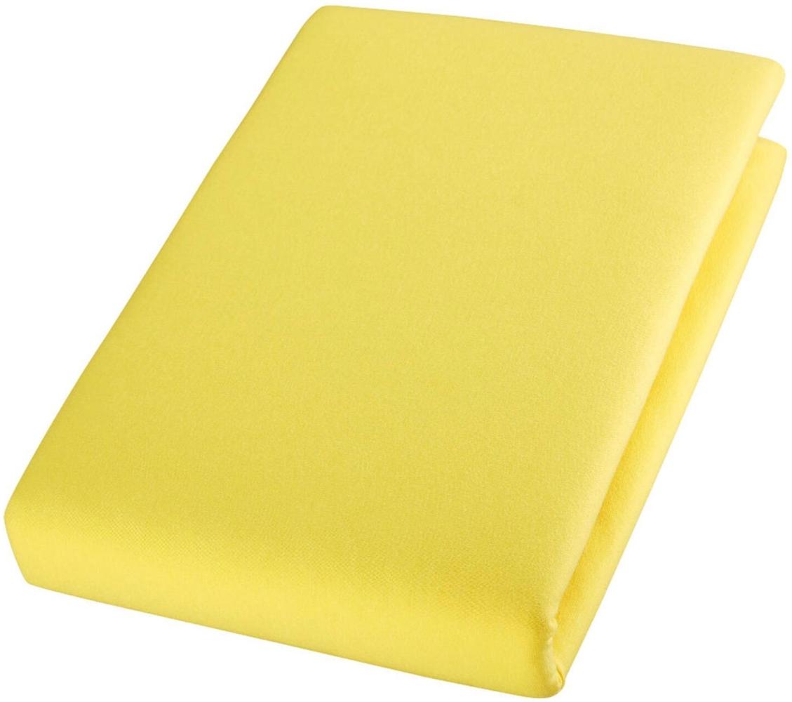 Cotonea Jersey Spannbettlaken aus Bio-Baumwolle | 140x200 - 160x200 cm | gelb Bild 1