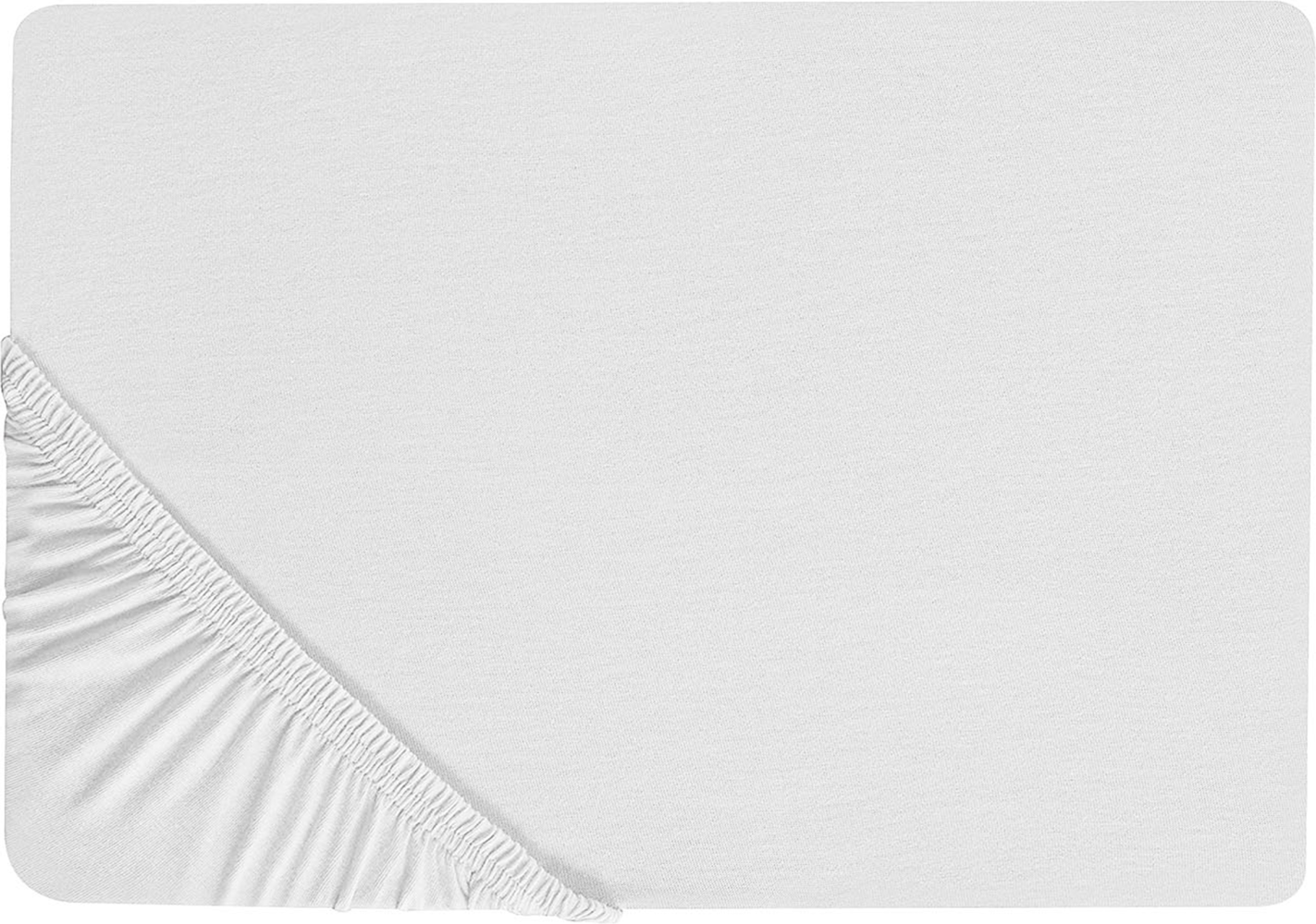 Spannbettlaken weiß Baumwolle 160 x 200 cm HOFUF Bild 1