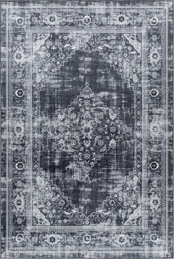 Waschbarer Teppich Federico rechteckig - 200x290 cm - Schwarz Bild 1