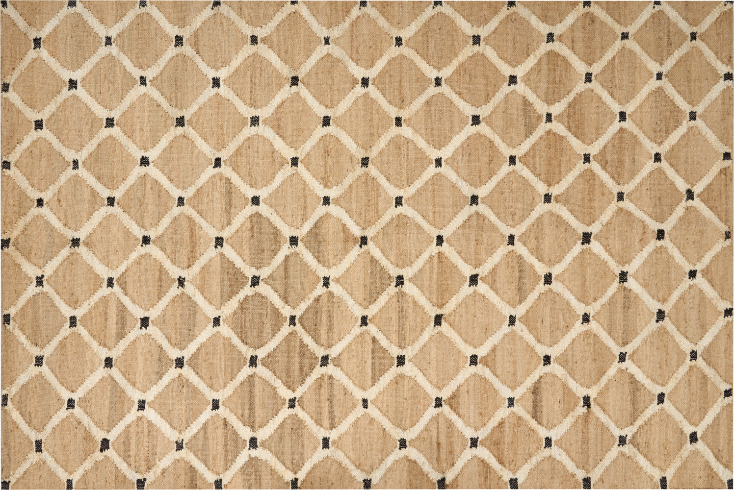 Teppich Jute beige 200 x 300 cm geometrisches Muster Kurzflor KALEKOY Bild 1