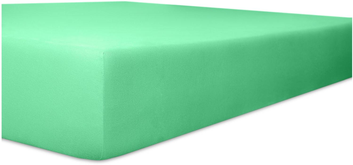 Kneer Organic-Cotton-Stretch Spannbetttuch kbA-Baumwolle Qualität OS Farbe lagune 90/190 cm - 100/200 cm Bild 1