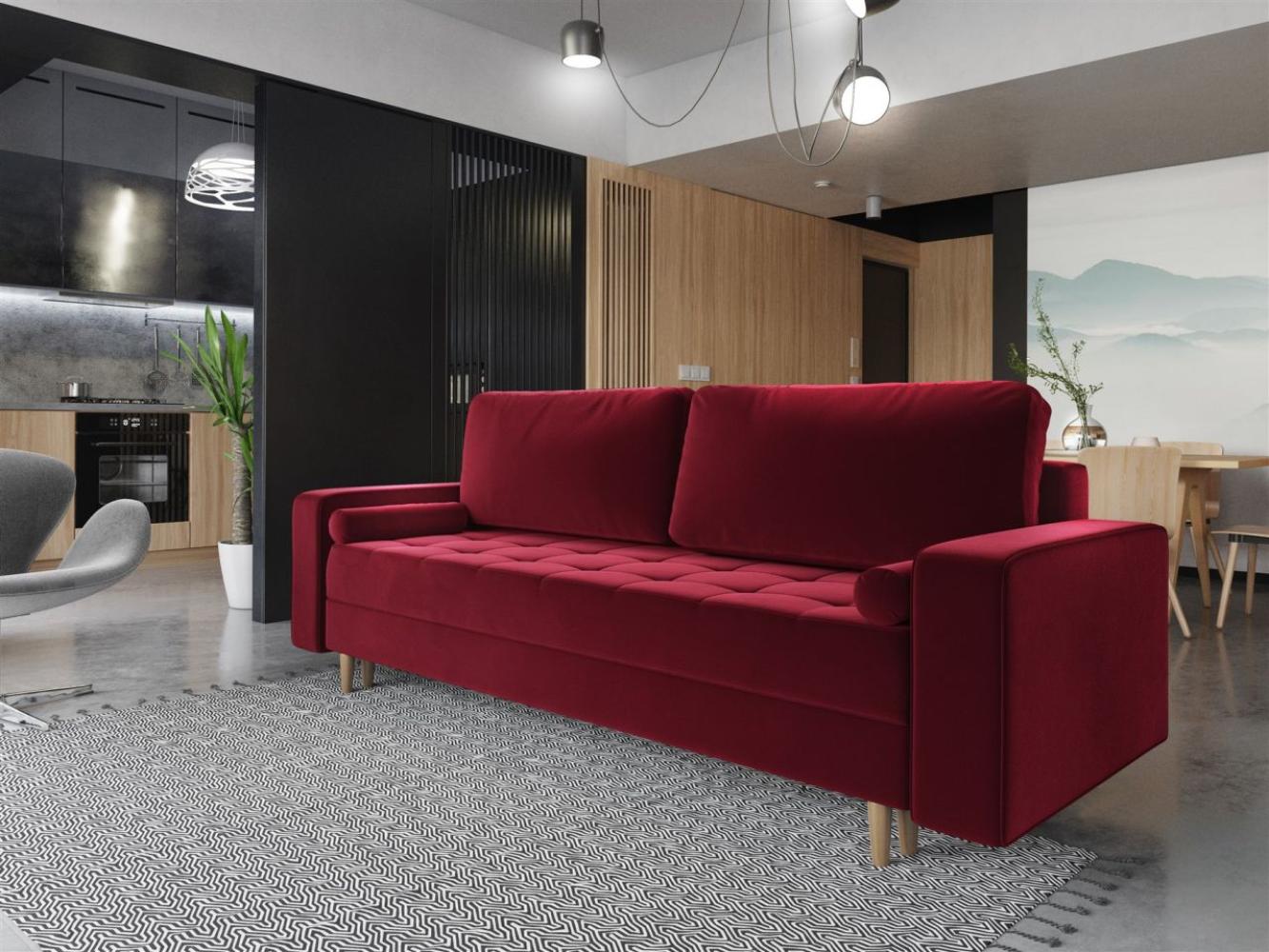 Sofa 3-Sitzer BELANO mit Schlaffunktion Rot Bild 1