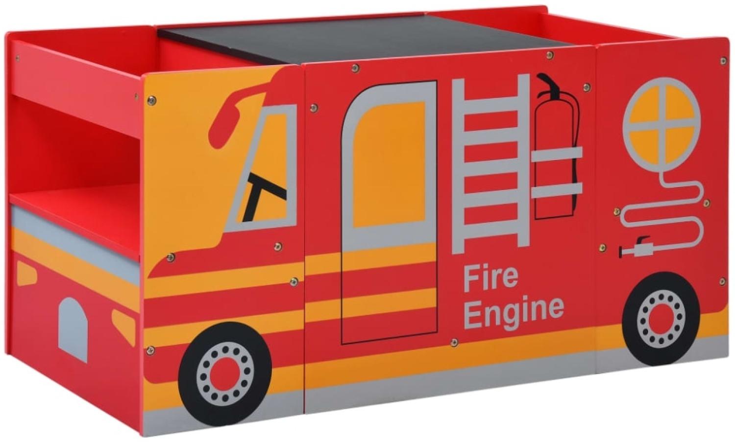3-tlg. Kindertisch- und Stuhl-Set Feuerwehrauto-Design Holz Bild 1