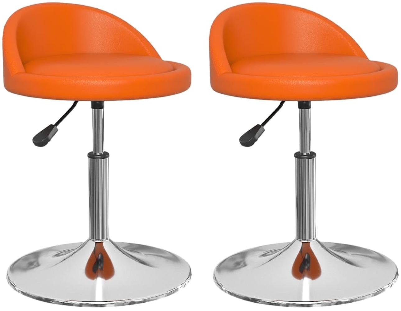 vidaXL Esszimmerstühle 2 Stk. Drehbar Orange Kunstleder, Drehbar [333542] Bild 1