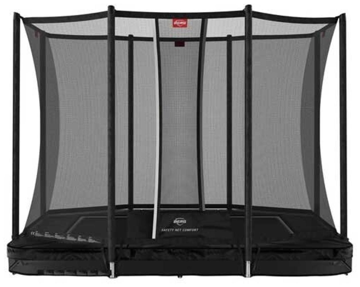 BERG Trampolin InGround rechteckig 280 x 190 cm schwarz mit Sicherheitsnetz Comfort Ultim Favorit Bild 1