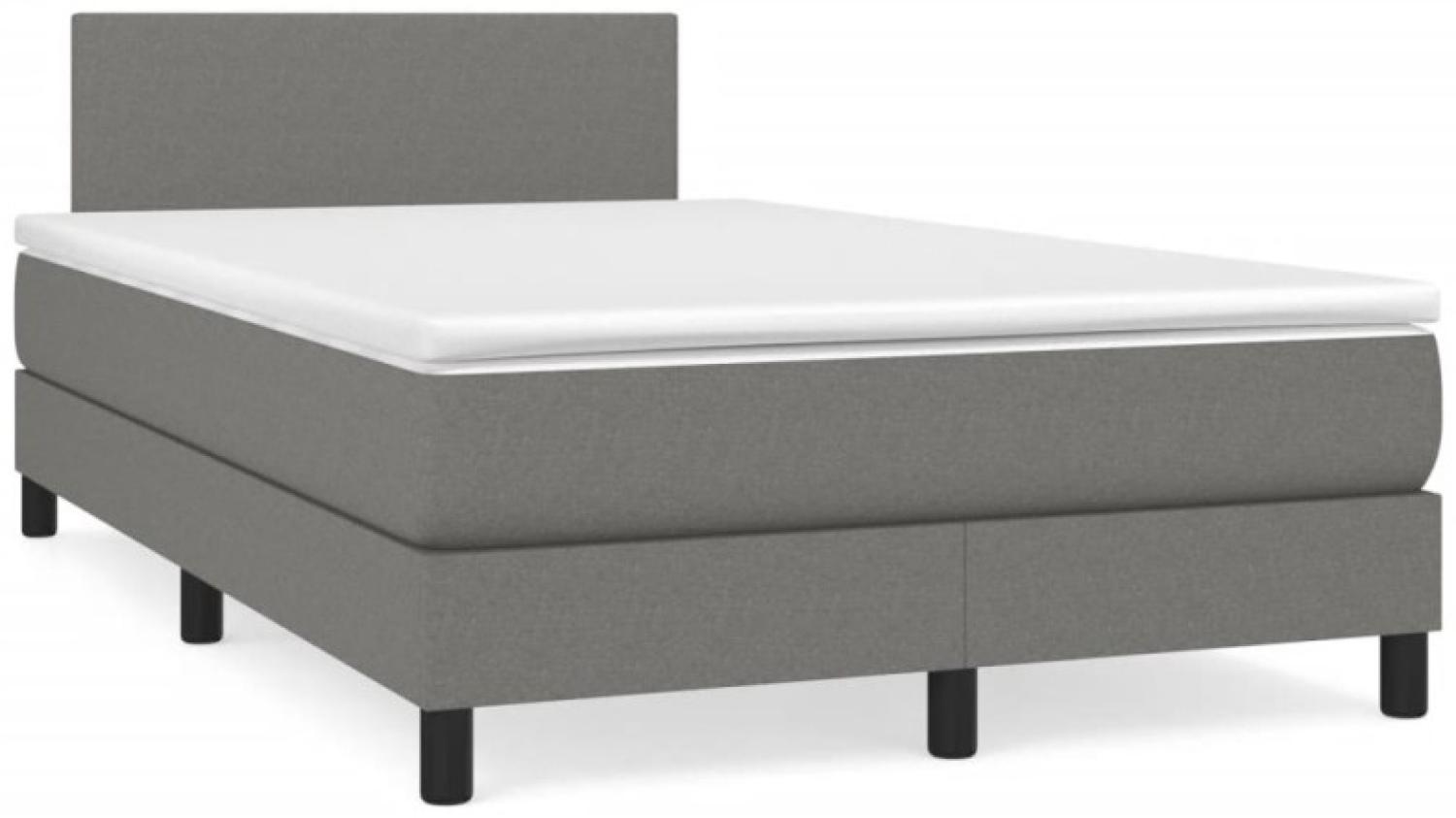 Boxspringbett mit Matratze Dunkelgrau 120x190 cm Stoff (Farbe: Grau) Bild 1