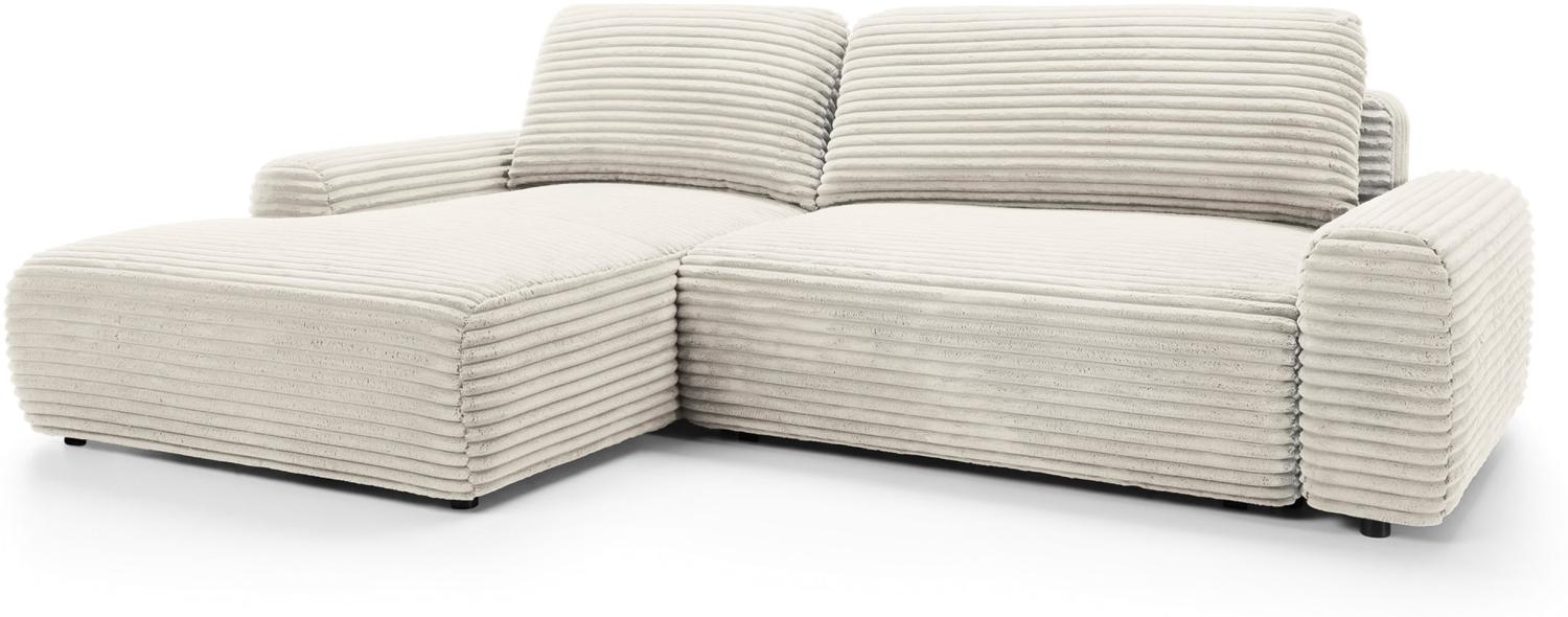 Selsey Alferia - Ecksofa mit Schlaffunktion, Breitcord-Bezug, creme, linksseitig Bild 1