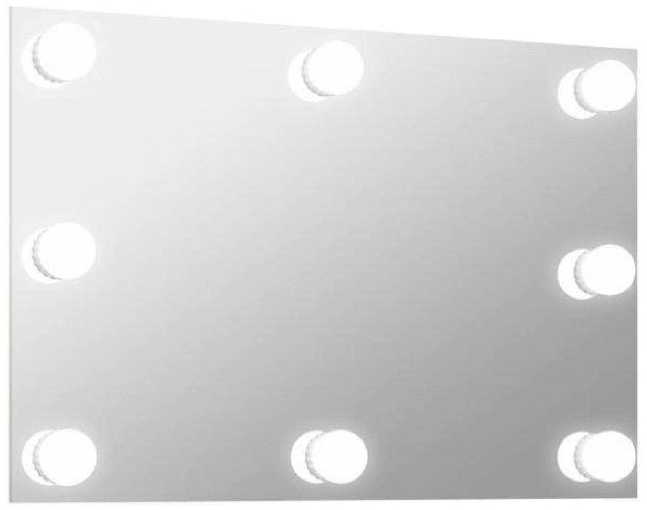 vidaXL Wandspiegel mit LED-Beleuchtung Rechteckig Glas Bild 1