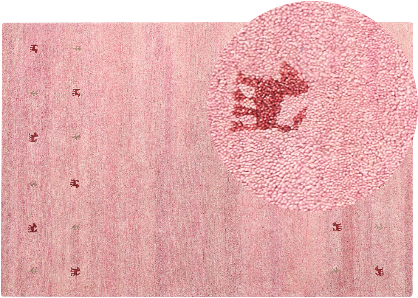 Gabbeh Teppich Wolle rosa 200 x 300 cm Tiermuster Hochflor YULAFI Bild 1