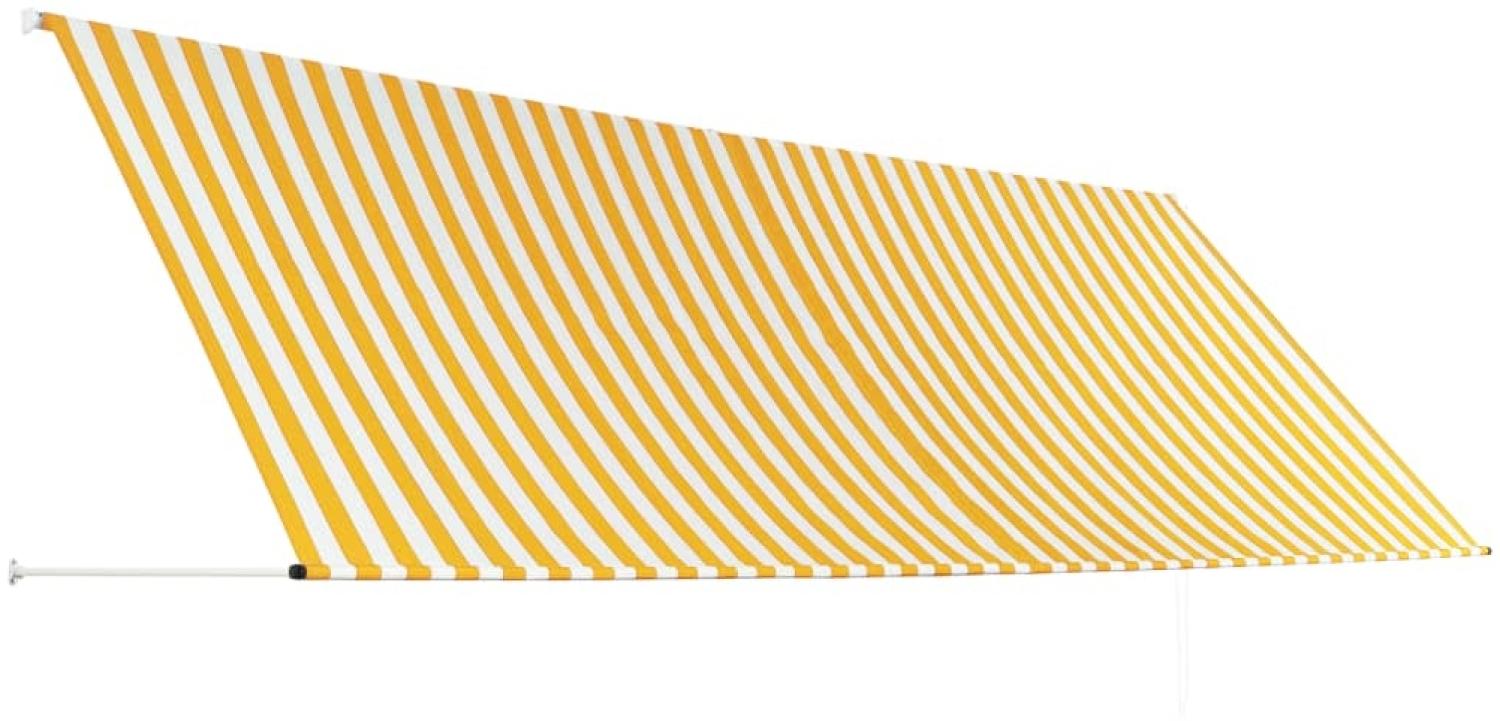 Einziehbare Markise 400×150 cm Gelb und Weiß Bild 1