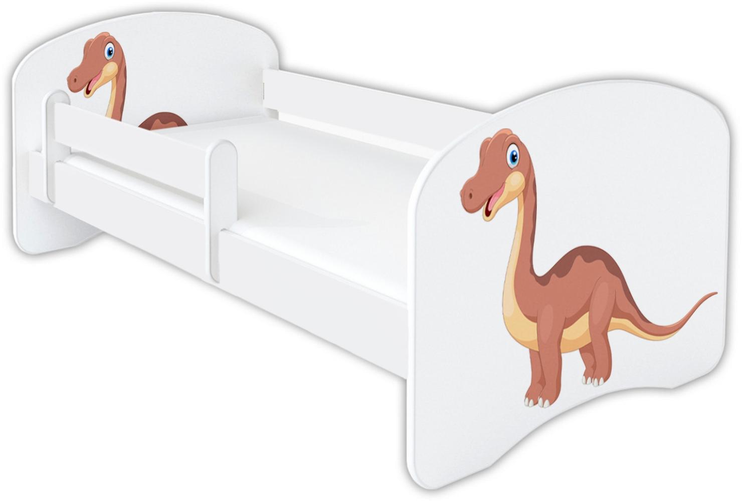 Clamaro 'Schlummerland Dinosaurier' Kinderbett 80x180 cm, Design 8, inkl. Lattenrost, Matratze und Rausfallschutz (ohne Schublade) Bild 1